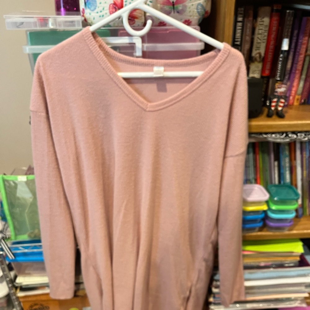 Soft pink, purchased from Dillards but can’t fit